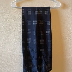 LONG TALL SALLY NAVY & GREY PLAID SLIM LEG TROUSERS, size 8